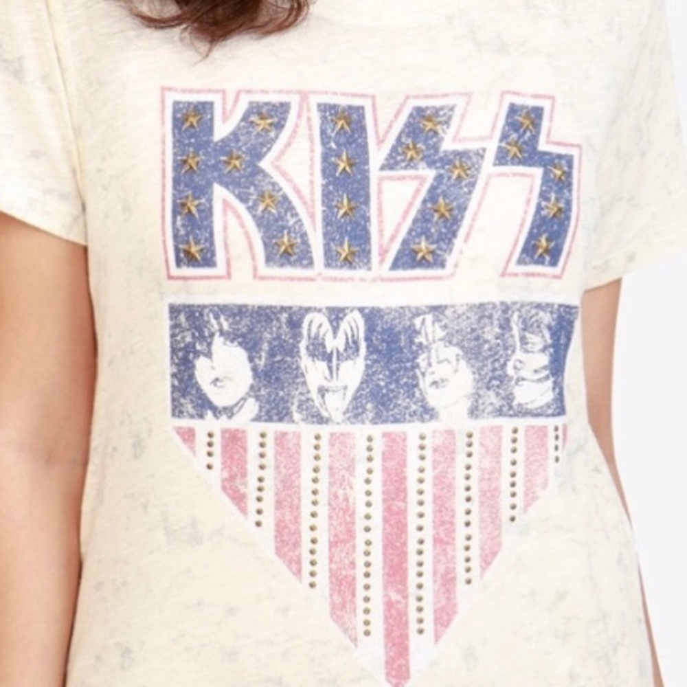 Lucky Brand XL KISS studded shirt NWT